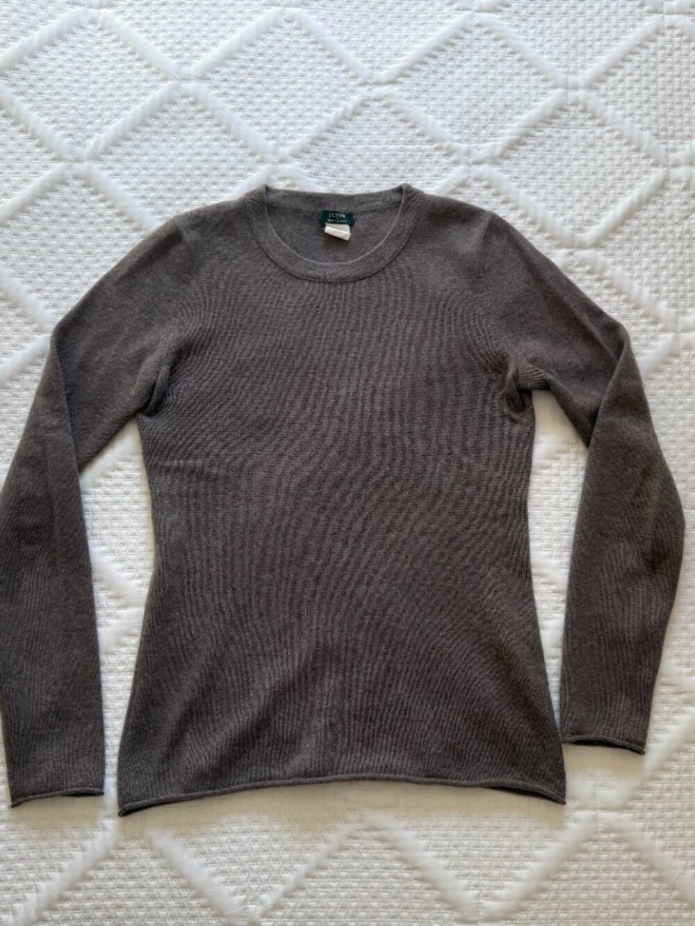 J. Crew 100% Cashmere Taupe Crewneck Sweater